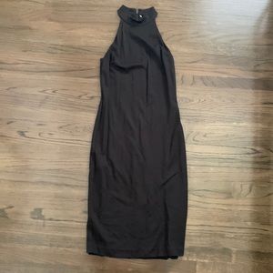 Vintage 90s Bebe black mock neck slinky dress size small
